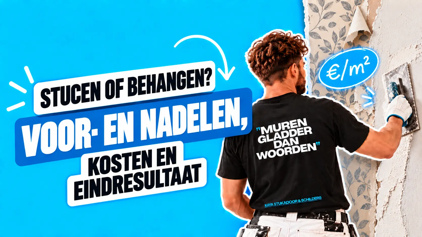 Strakke binnenwand als voorbeeld bij de keuze tussen stucen of behangen