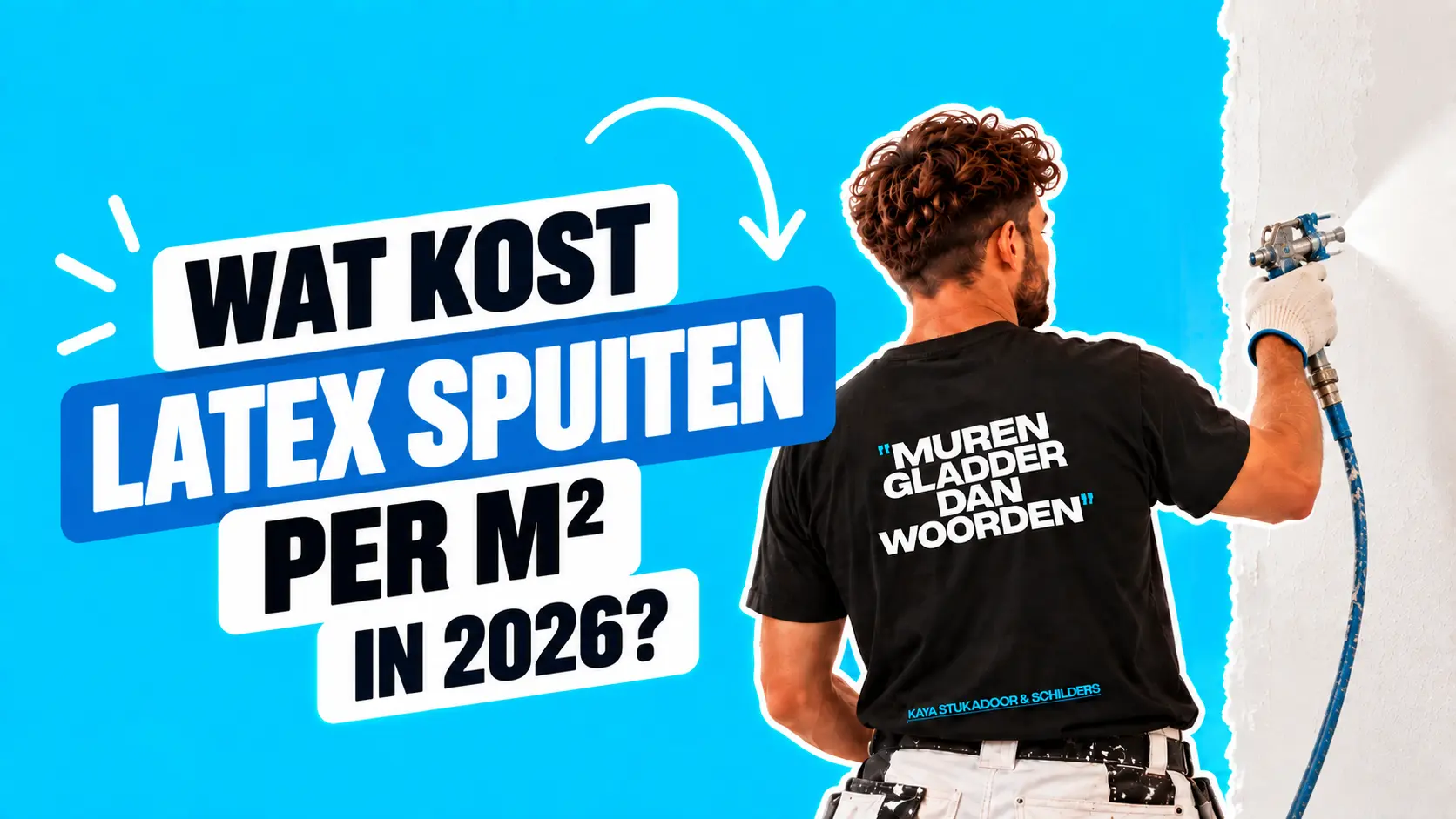 Wanden en plafond voorbereid voor professioneel latex spuiten