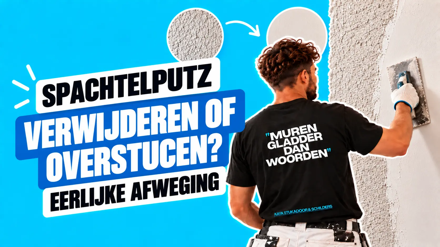 Spachtelputz verwijderen of overstucen voor een gladde wand