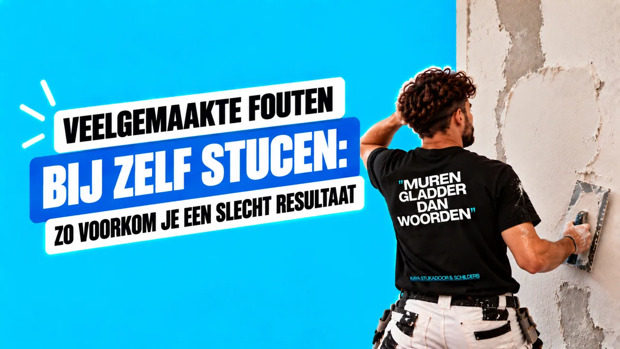 Doe-het-zelver controleert fouten en banen in een zelf gestucte muur